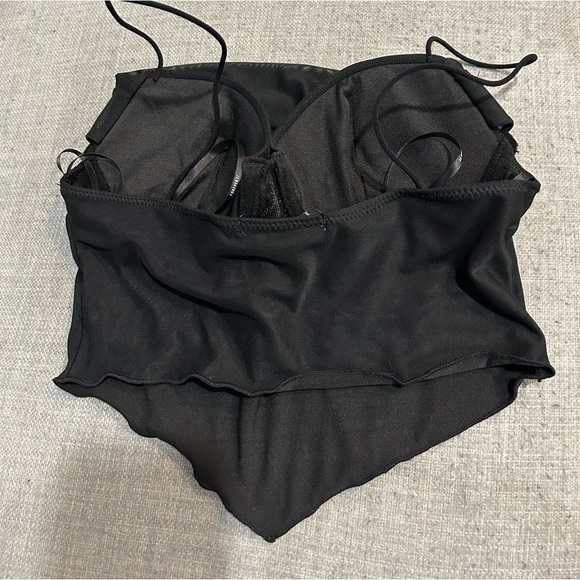 4/10 Forever 21 Black Corset Style Crop Top - Picture 2 of 3